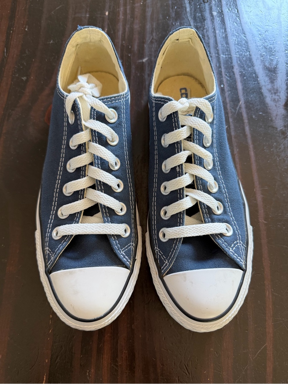Converse All Star Navy Canvas Low-Top Sneakers with White Accents